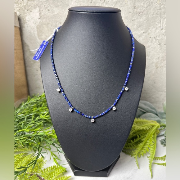 Gemma Azzurro Jewelry - Gemma Azzurro beaded necklace with cubic zirconium jewels